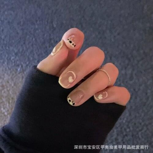 24pcs Leopard Printed Nail Patch Cow Pattern Glue Type Removable Short Paragraph Fashion Manicure False Nail Patch NE