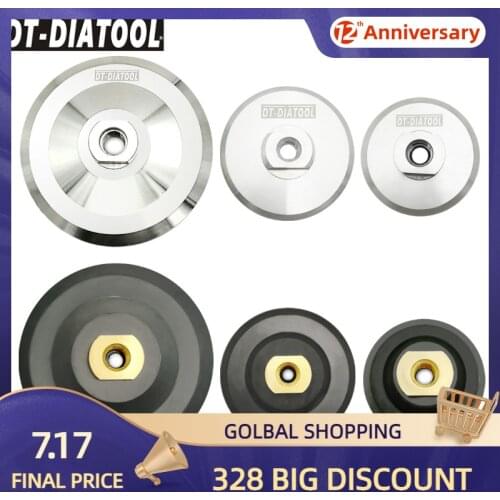 DT-DIATOOL 1pc M14 or 5/8 Thread 3"/4"/5" Al base Back Pad for Diamond Polishing Pads Sanding and Grinding Discs Backing Holder