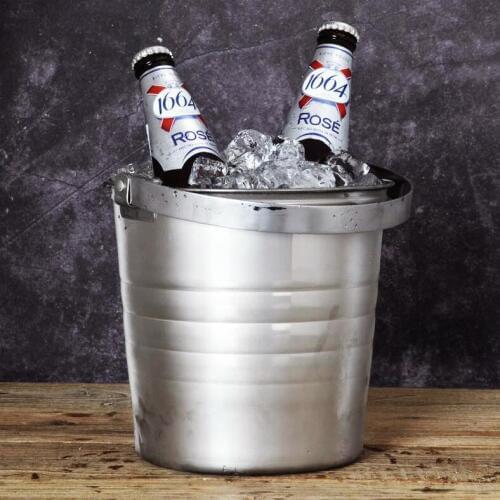 Portable stainless steel large ice bucket thick KTV bars cooler water wine bucket champagne ice bucket
