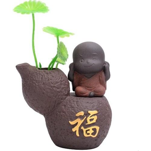 A Variety Of Water Culture Flower Arrangement Household Tea Sets For Young Monks Desk Decoration Purple Sand Tea Favorite