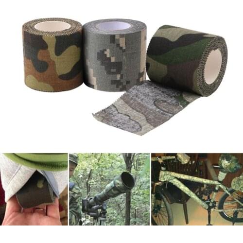 Self-adhesive Non-woven Camouflage Cohesive Camping Hunting Camo Stealth Tape 5M