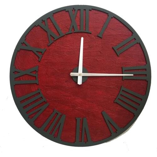 North Designed Rosso Mildew Green Roman Decorative Wall Clock 48 Cm