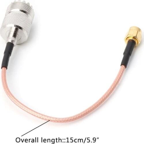 RG316 Cable Jumper Pigtail UHF SO239 Female PL259 to SMA Male Plug Crimp Adapter QW