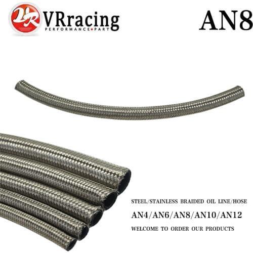 VR - AN8 8AN AN -8 (11.2MM / 7/16" ID) STAINLESS STEEL BRAIDED Racing Hose Fuel Oil Line ONE FEET 0.3M VR7113-1