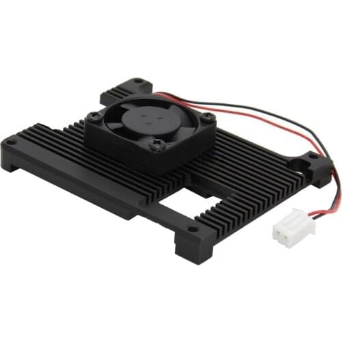 For Raspberry Pi 4B Embedded Aluminum Alloy Radiator with Fan Supporting Various Expansion Boards