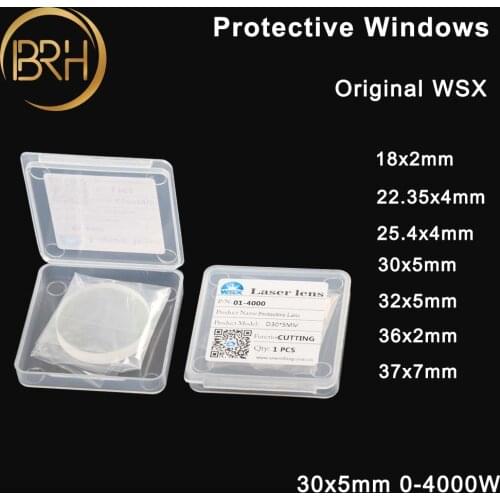 10pcs/lot Original WSX Protective Windows 18*2/30*5/37*7 Protective Lens 0-6kW Optical Lens for WSX Laser ND18 NC12 NC30 NC60