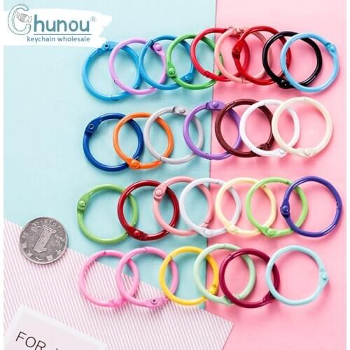 10PCS/Lot Cute Color Spray Paint Metal Keyring Handmade DIY Accessory Fittings Keychain Accessories Pendant Connection Ring 30MM