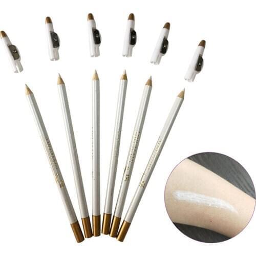 12pcs Waterproof Lasting Soft White Eyebrow Pencil 1818 for Microblading Natural Cosmetic Tint Dye Semi Permanent Makeup Tools