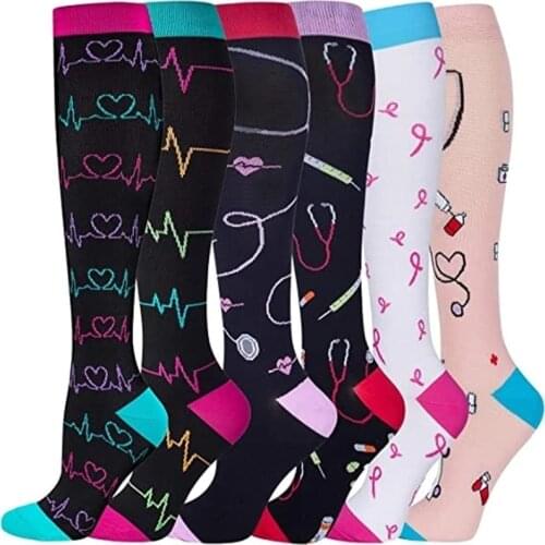 58 Styles Compression Socks Varicose Veins Medical Nursing Atheletic New Anti Fatigue Hiking Running Compression Socks Knee High