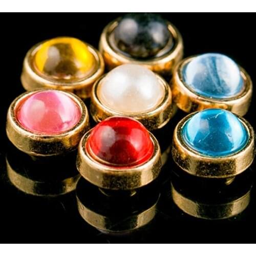 8mm Artificial Opals Gem With Inlay Base garment rivet studs for bag, hat, jeans, shoe,leather chocker wrap belt accessories
