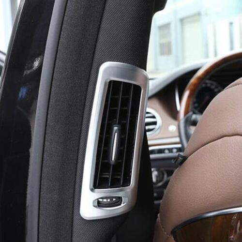 2pcs For Mercedes Benz W222 S-Class S300 S320 S350 S400 Car Accessories ABS Chrome B Pillar Air Conditining Outlet Frame Trim