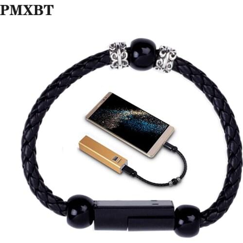 Bracelet Beads Wearable Portable USB Charge Cable Fast Charging For Samsung Xiaomi Type C Micro USB Android Phone Charger Cord