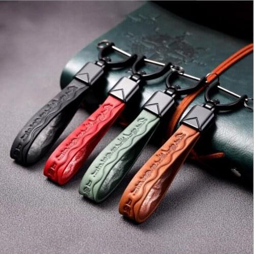 Crazy Horse Leather Car Key Ring Keychain Holder Keyring Moto Key Chain for BMW Mini Cooper VW Passat Golf Ford Honda SEAT Kia