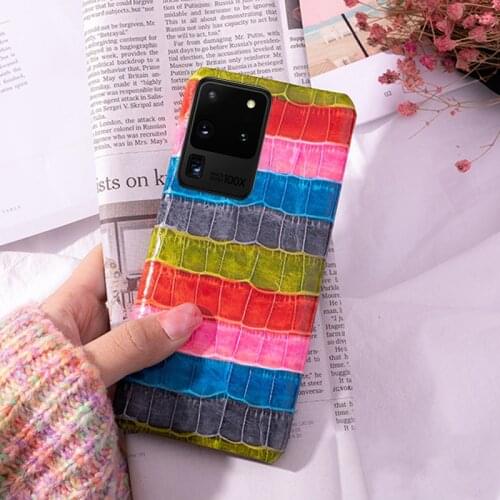 Genuine Leather Phone Case For Samsung Galaxy Note 20 10 9 8 S20 Ultra S10 S10e S9 S8 Plus Luxury Natural Cowhide Painted Cover