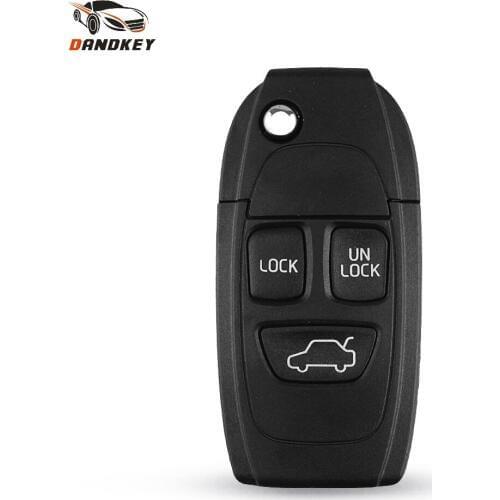 Dandkey 3 Button Remote Flip Folding Smart Car Key Shell Case Replacement For Volvo XC70 XC90 V50 V70 S60 S80 Auto Key Fob Cover