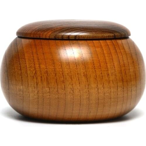 Wooden Go Cans Stones Storage Bottle Go Game Chess Bowls with Lid Weiqi Box Round Tank Jar for Home Playhouse Household