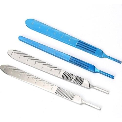 Stainless Steel Knife Handle Blade Holder,Titanium Surgical Knife Handle Cosmetic Surgery Tool Handle