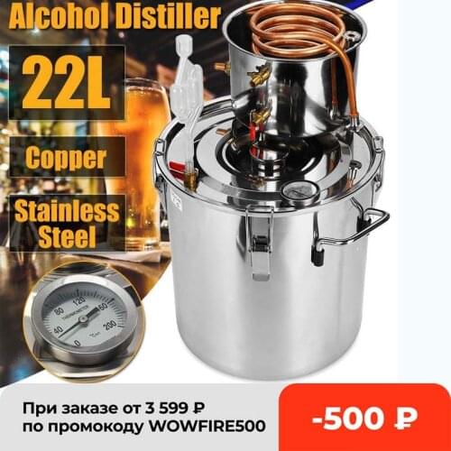 8L/10L/22L Efficient Home DIY Distiller Moonshine Alcohol Stainless Copper Alcohol Whisky Water Wine Essential Oil Brewing Kit
