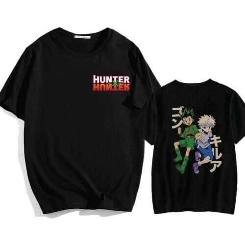 Hunter X Hunter T-Shirt Men O- Neck Short Sleeved T Shirt Anime Gon Killua Tee Harajuku