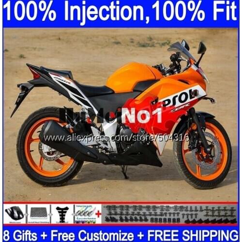 OEM Injection For HONDA CBR250R MC41 11 12 2013 2014 2015 127MC.5 CBR250 Repsol orange CBR 250R 250 R 2011 2012 13 14 15 Fairing