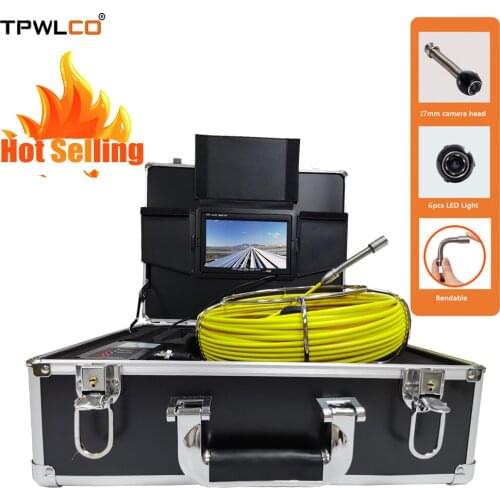 7'' Monitor Pipe Camera, 8GB Card DVR Waterproof Drain Sewer Pipeline Endoscope Inspection Camera