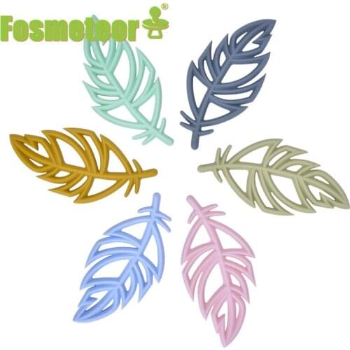 Fosmeteor Maple Leaf Silicone Gifts Free Of BPA Baby Charm Teether Necklace Food Grade Silicone DIY Jewelry Making Accessories
