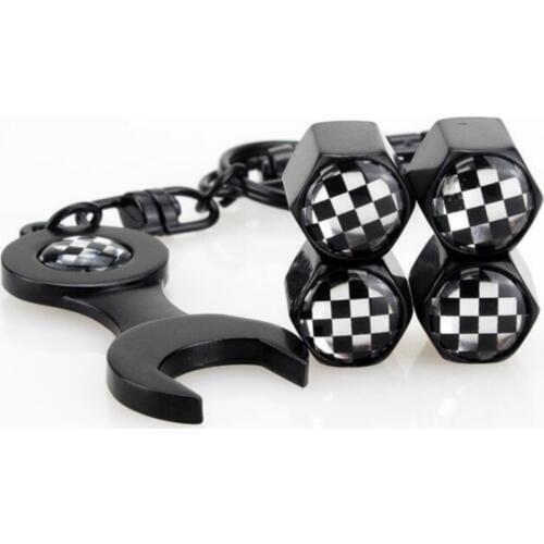 F1 Flag Logo Car Truck Wheels Valve Cap & Wrench for Citroen C5 C4 Picasso Xsara Berlingo Elysee Volvo Xc90 S60 S80 S40 V50 Xc70