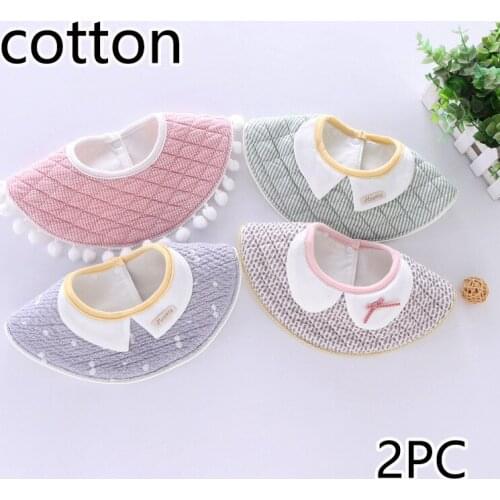 2PC baby saliva towels double-sided cotton bibs for male and female babies burp cloth nursing blouses for male and female bab