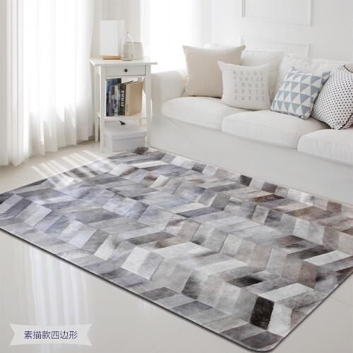 Nordic style sketch geometric Shape carpet Livingroom bedroom bay window floormat velvet printed non-slip rug customize door mat