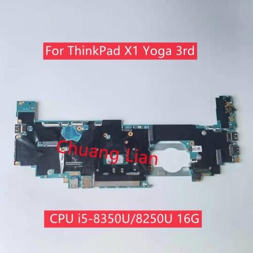 For Lenovo ThinkPad X1 Yoga 3rd Gen Laptop motherboard 17800-1 448.0CX05.0011 with CPU i5-8350U/8250U 16G 100% Fully Tested