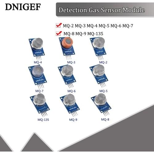 Sensor Module MQ-135 MQ-2 MQ-3 MQ-4 MQ-5 MQ-6 MQ-7 MQ-8 MQ-9 Detection Smoke Methane Liquefied Gas Sensor Module for Arduino