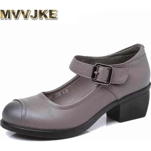 MVVJKE 2018 New Spring Autumn Fashion High Platform Pumps Women Round Toe Sandals Sweet Pure Thick Heels ladies Pumps Shoes E171