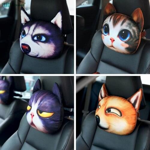 Cat Soft Stuffed Plush Animals Toy Pillows Huskey Dog Plush Toys Sofa Cushion Waist Backrest Car Lumbar support Headrest