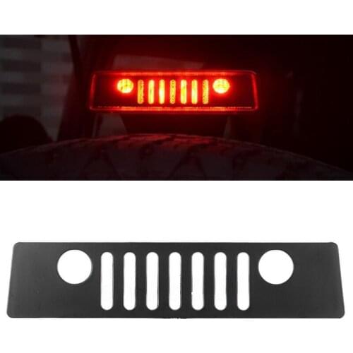 Black 3rd Brake Rear Light Grille Cover Trim For Jee-p Wrangler JK 2007-2018