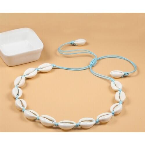 Natural Shell Necklace Fashion Women Cowrie Seashell Choker Collar Bohemian Chain Necklaces for Girl Beach Summer Jewelry Gifts