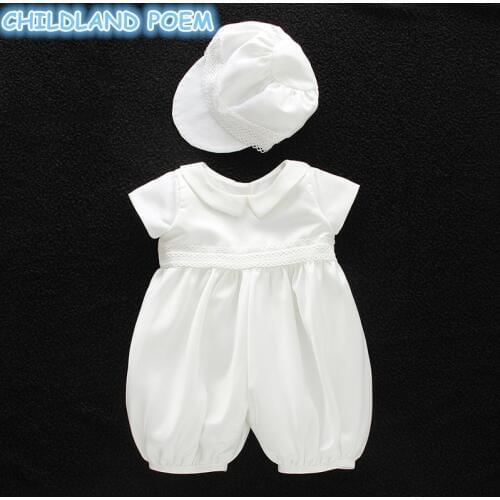 Baby Girl Baptism Gown Boys Christening Clothes 1st Birthday Party Wedding Baby Boy Clothes Dress Gentleman Baby Outfit With Hat