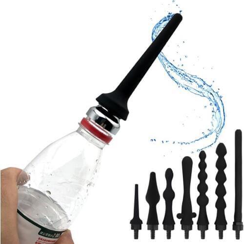 Portable Anal Cleaning Anus Enema Use for Water Bottle Anal Plug Vaginal Washing Anal Douche Vagina Wash Butt Plug Adult Sex Toy