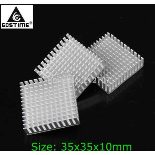 100PCS Gdstime 35x35x10mm Cooling Fins Heat sink Anodized Cooler Heatsink Radiator 35mm