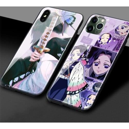 Shinobu Kocho Kimetsu no Yaiba soft silicone glass phone case shell cover for iPhone SE 6 6s 7 8 Plus X XR XS 11 Pro 12 mini MAX