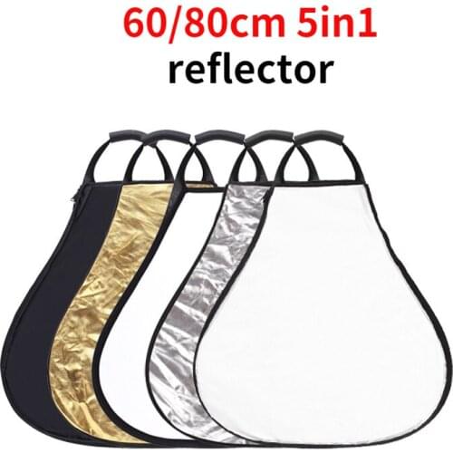 60/80cm 5in1 Triangle Reflector with Handle for Photography Photo Studio Lighting & Outdoor Lighting Collapsible Light Reflector