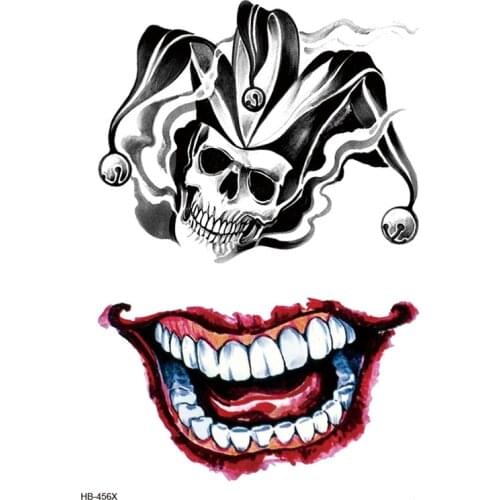 Temporary Tattoos Fake Tattoo Sticker Skull Joker Clown Tatto Hand Arm Foot Body Art Tiger Owl Tatoo Waterproof Tattoos