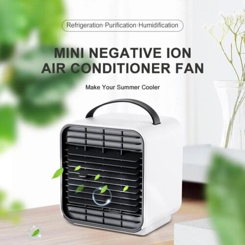 USB Desk Mini Fan Portable Air Cooler Fan Air Conditioner Light Desktop Air Cooling Fan Humidifier Purifier For Office Bedroom