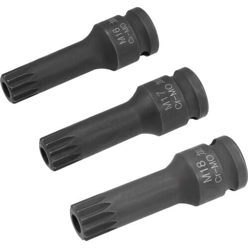 Uxcell 1/2-Inch Drive M16 M17 M18 Impact Socket Cr-Mo Steel 78mm Length with Hole for DIY Hand-Making Automotive Repairs