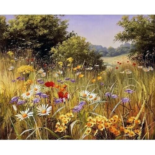 Summer Wildflower Counted Cross Stitch Kits Needlework Embroidery Crafts 11CT print Aida DIY Arts Handmade Home Decor