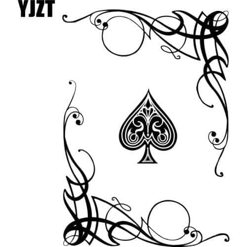 YJZT 13.1*18.6CM Lovely Car Sticker Vinyl Poker Cards Gambling Coolest Graphic Mysterious Flowers Decor C12-0079