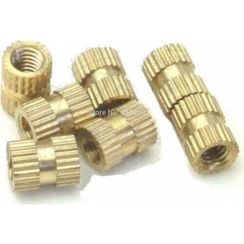 1 piece Brass Knurl Nuts M2*6mm(L)-3.5mm(OD) Metric Threaded Fasteners