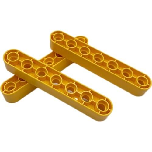 10pcs/lot Kennie Building block Parts DACTA STATICS BEAM W. 7 HOLES with DUPLO BRICK NO.6524