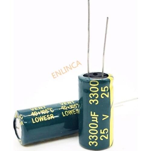 120pcs 25V 3300UF 13*25 high frequency low impedance aluminum electrolytic capacitor 3300uf 25v 20