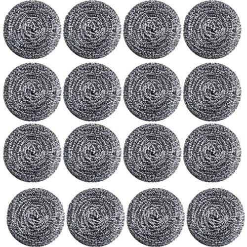AF89 16 PCS Stainless Steel Sponges Scrubbers, Utensil Scrubber Scouring Pads Ball for Removing Rust Dirty Cookware Cleaner