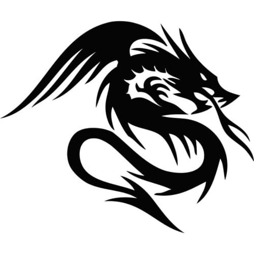 20cm*16.8cm Dragon Winged Styling Art Car Sticker Fashion Vinyl Car-styling Black Silver Car Accessories S6-2923